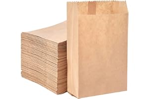 FARSIGHTED STAR Samll Kraft Paper Bags, Oil Proof Paper Food Bag, Kraft Paper Snack Bag, Kraft Paper Bag, Sandwich, Groceries, Candy Snack Bag, Gift Bag