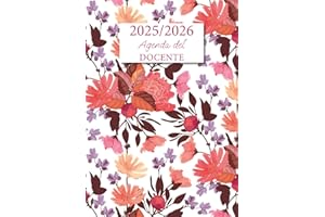 Agenda del Docente: Registro del Professore | Formato A4 | Pianificatore Settimanale per Insegnante | Anno Scolastico | Copertina Motivo Floreale