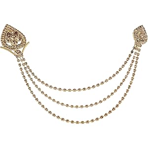 I Jewels Stylish Wedding Designer Stone Studded Brooch/Lapel Pin for Groom/Men (SM58)