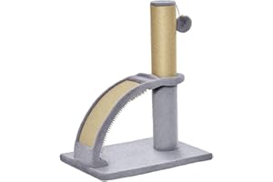 PawHut Cat Tree for Indoor Cats Climbing Activity Center Kitten Tower Furniture with Jute Post Scratching Massage Board Hanging Ball with Bell 34 x 24 x 43cm Grey