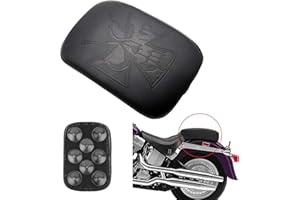 AZULLANSE Motorrad Sozius Sitzpad mit 8 Saugnapf Motorrad Saugnapf Sitz Leder hinten Sozius Pad Sitz Kompatibel mit Harley Cruiser Chopper