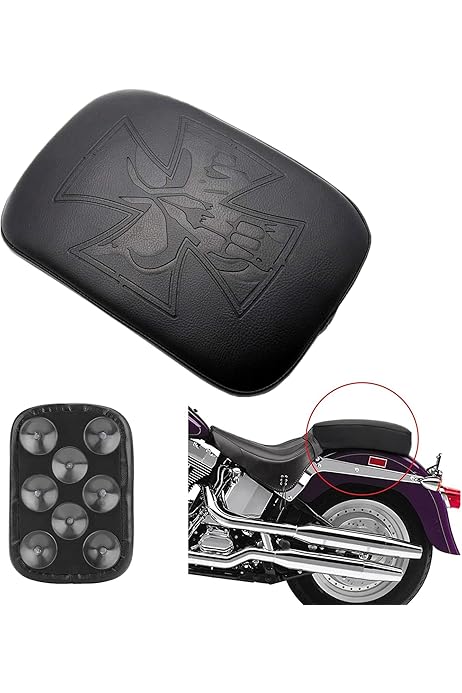 Coussin Siège Arrière Universel Pour Moto – 8 Ventouses, Caoutchouc Souple, Confort Passager, Noir, 270x160 Mm - 3