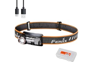 Fenix HM50R v2.0 Faro, 700 lúmenes USB-C recargable ligero con luz roja y organizador de batería Lumentac