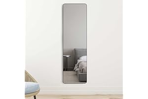 ‎HY-RWML HY-RWML Schwarz Spiegel Ganzkörperspiegel 40x160cm Standspiegel Wandspiege Groß Metallrahmen HD Garderobenspiegel Rechteckiger für Ankleidezimmer Schlafzimmer Wohnzimmer