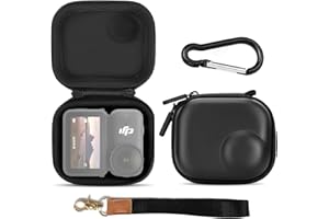 HLGniys Osmo Nano Kamera Tasche – Tragetasche,Tragbare PU Hartschalen Reisetasche für DJI Osmo Nano Zubehör, Stoßfeste Schutzhülle mit Handgelenkriemen und Karabinerhaken