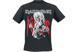 Iron Maiden Killers Eddie Large Graphic Homme T-Shirt Manches Courtes Noir Regular/Coupe Standard
