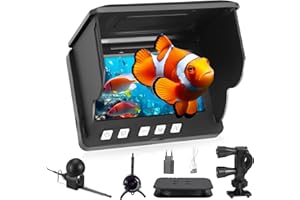 VIHBRAI Fishfinder, Unterwasserkamera Angeln, Weitwinkel-Infrarot-Nachtsicht,Unterwasserkamera Fischfinder mit 220° HD Kamera und 30m Kabel für alle Gewässer - Angelkamera für Angler und Abenteurer