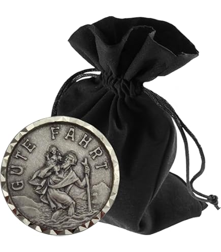 Lunexus Christoffel Auto Magneet 3,0 cm - Sint Christoffel Auto Plaquette - Gezegend - Beschermheilige automobilist - Christoffel Autohanger - Beschermengel Auto Magneet - Auto geluksbrenger, 3 cm