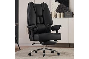 EXCEBET Ergonomic Office Chair – High Back PU Leather Executive Desk Chair with Adjustable Armrests, Swivel Computer Chair for Home/Office, Heavy Duty Support up to 400 lbs