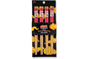 JUST FUNKY Naruto: Shippuden Ichiraku Ramen - Bacchette in bambù, confezione da 4