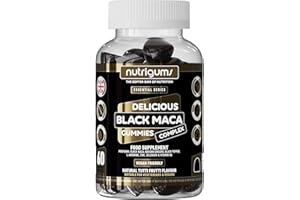 Maca Root Complex Gummy | Tutti Frutti Flavour | 60 Vegan Gummies | Black Maca, Korean Ginseng, L-Arginine, Black Pepper, B6, Zinc & Selenium | High Strength | for Energy & Performance by NUTRIGUMS®