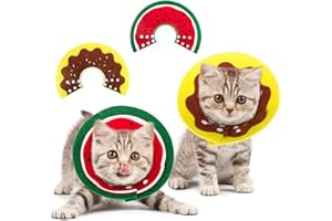 crazy bean 2pcs Collar Isabelino Gato Collar de Recuperación para Gato Ajustable Collar de Protección para Gatos Perros Recuperación de Cirugía o Heridas Collar Práctico de Segurida