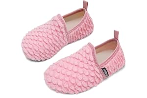 WATELVES Slippers Kids Boys Girls Slipper Winter Warm Furry Slipper Socks with Non-Slip Sole for Indoor
