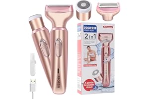 BOSTTI Electric Razors for Women, Electric Shaver for Women, Painless 2 in 1 Hair Trimmer for Face Eyebrow Mustache Beard Arm Leg Armpit Bikini, Cordless Portable Rechargeable Hair Clipper Wet & Dry