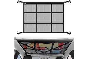 ZTBFHLZQ Red Almacenamiento Universal para Techo de Coche, 80 * 53cm Red Techo Furgoneta Camper, Red Techo Furgoneta Camper, egro Organizador Bolsa de Red de Carga con Cremallera para SUV Jeep Furgoneta Camper
