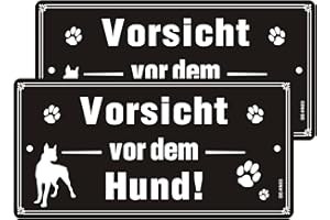 ‎CHINYROZA Vorsicht Hund Schild Reflektierendes Aluminium - 15x30cm Warnung vor Dem Hund Schilder 2St