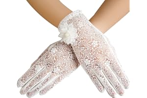 RDWESZOD Lady Lace Flower gloves élégant court gants en dentelle pour la fête d'opéra de mariage