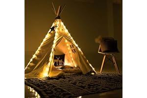 Vercico Guirlande lumineuse d'intérieur à piles pour chambre d'enfant, tipi, tente tipi pour enfants, tente de camping, décoration de fête
