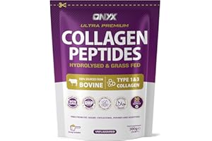 ONYX INGREDIENTS 101 Premium Collagen Powder (Type I, III) Hydrolysed Bovine Collagen Peptides Powder - Halal Certified - 19 Amino Acids - High Levels of All 8 Essential Amino Acids & BCAAs - 150g