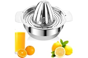 WYDEXINT Manuelle Saftpresse Aus Edelstahl, Zitruspresse Edelstahl, Zitruspresse Manuell Mit Behälter 400ml Spülmaschinenfest, Für Küche Zitronen Orange Grapfruit