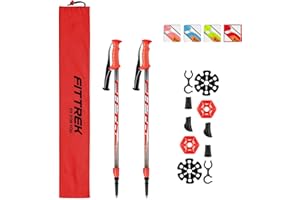 FitTrek Kids Trekking Poles - Hiking Poles - Walking Poles Telescopic - Lightweight Trekking Stick with Walking Poles Rubber Tips and Pole Bag, 1 Pair