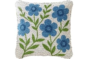 YOOTOM Knüpfhaken Kissen Kits für Kinder,DIY Knüpfteppich Zum Selber Knüpf-Sets Kissenbezug Teppich Stickerei Set,Christmas Latch Hook Kits 43x43cm