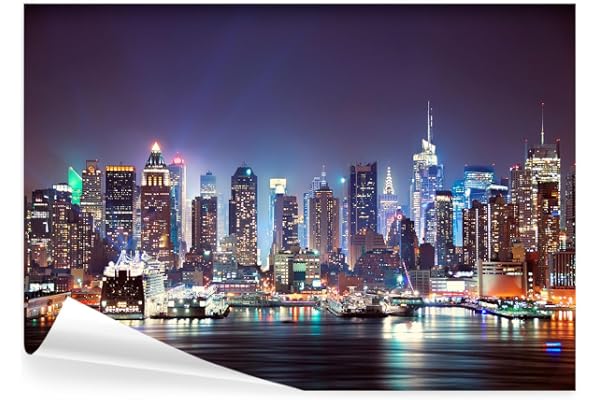 decomonkey - Papier Peint Panoramique New York Ville 350x256 cm - Décoration murale moderne – Tapisserie décorative pour chambre salon - Art mural unique design tendance