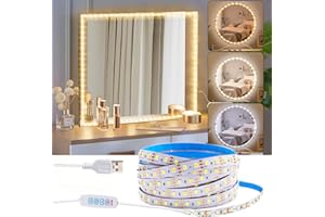 KOIROI Lampe LED de miroir pour coiffeuse, lampe de maquillage flexible, 200 cm, 3 couleurs, 9 niveaux d'intensité