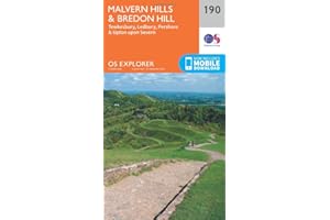 Malvern Hills & Bredon Hill Map | Tewkesbury, Ledbury, Pershore & Upton upon Severn | Ordnance Survey | OS Explorer Map 190 | England | Walks | Hiking | Maps | Adventure