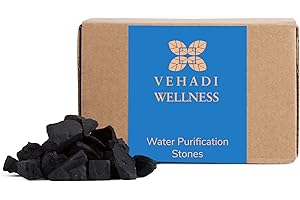 Vehadi Wellness Pierre de Shungite, 1000g, pour Bouteille d'eau en Bouteille de Pierres Naturelles, Pierres Précieuses, Pépites de Shungite Authentique de Carelia