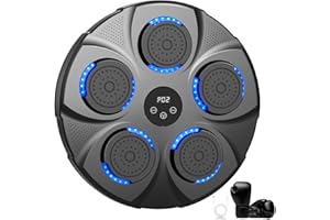 INFAEBO Music Boxing Machine, Großes Wandmodell Professioneller Boxmaschine Musik mit Boxhandschuhen Bluetooth-Verbindung, 9 Geschwindigkeiten und Modi, für Kinder und Erwachsene，Heim, Fitnessstudio, Schwarz