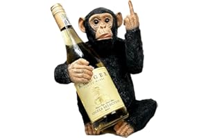 Darthome Wine Holder Black Up Yours Monkey Resin Single Bottle Storage Novelty Ornament