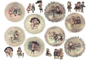 Zita`s Creative Reispapier A3 - Vintage Winter 1. Motiv-Strohseide, Strohseidenpapier, Decoupage Papier