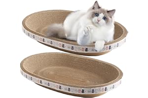 DSXH 2PCS Kratzpappe Für Katzen,Ovales Runde Lounge Kratzbrett Katzenkratzschale Schutz Von Möbeln Couch Kratzpappe Für Katzen Bett, Katzen Kratzmöbel Für Couch Trainings Spielzeug