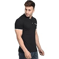 Markeniacs Henley Round Neck Button Up Half Sleeve Stylish Tshirt for Men Branded (Tailored Fit)