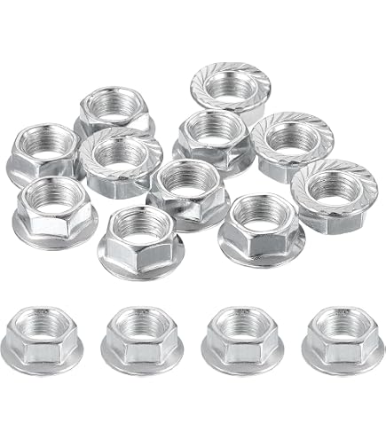 25-Pack M6-1 Serrated Flange Hex Nuts – Carbon Steel Zinc Plated, Coarse Thread, Integrated Serrated Locking Flange For Machinery, Automotive, & DIY Projects