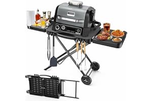 BBQMall Portable Indoor Grill Table Stand for Ninja Woodfire Outdoor Grill(OG701 OG850 OG951 Series), 51 inch Folding Camping Bbq Stand for Weber Q100 Q200 Q300, Blackstone Griddle, Onni Pizza Oven