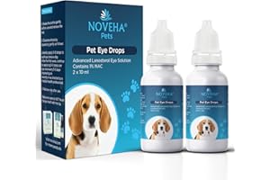 NOVEHA Pet Drops | Advanced Lanosterol Solution + NAC | Therapeutic Lubricating Drop for Dog & Cats - 2 x 10 mL