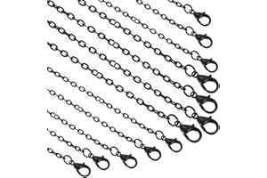 sourcing map 20 Pack 18 Inch Necklace Chains Bulk 2mm Black Plated Cable Chains with Lobster Clasps for Jewelry Making