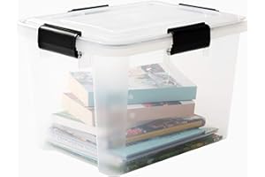 IRIS 20 Litre Small Weathertight Airtight Clear Plastic Damp Area Dry Storage Box! 46cm x 33cm x 26cm - Hermetically Sealed Removable Lid! (5)