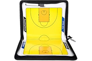 ZONSUSE Taktiktafel Basketball, Basketball Trainer Taktiktafel, Tragbare Basket-Ball Taktiktafel, mit Markern, Radiergummis und Teammagneten, für Taktiktraining, Unterricht, Wettkampf (Basketball B)