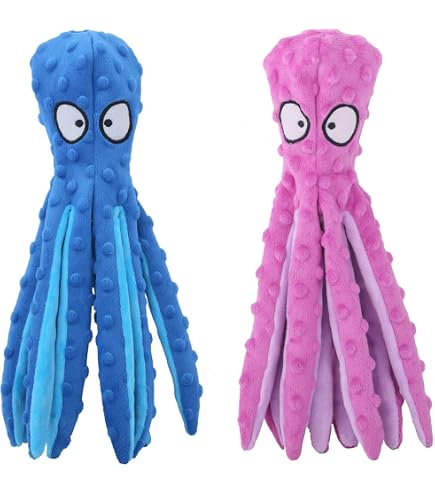 Jouet Pour Chien En Forme De Pieuvre - Peluche Couinante écologique - Pour Petites, Moyennes Et Grandes Races - 5