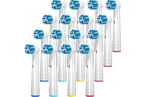 REDTRON Cross Action Ersättande tandborsthuvuden för Oral B, 16 st tandborsthuvuden kompatibla med Oral B, ersättningsborsthu
