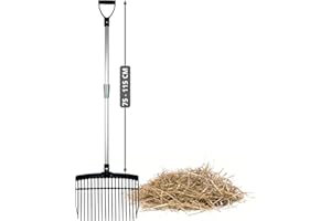 horizont forca svedese con manico in alluminio regolabile 75–115 cm – forca per letame leggera e robusta per bambini e adulti – ergonomica e resistente alle intemperie – forca per fieno
