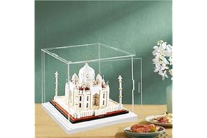 CEET Étui de protection en acrylique transparent facile à ouvrir avec base blanche, protection contre la poussière (25 x 20 x 15 cm/10 x 8 x 6 pouces)