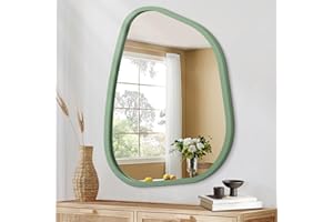 HLFMVWE Unregelmäßiger Ovaler Wandspiegel Große 50 x 40 cm Zoll Asymmetrischer Spiegel An der Wand Befestigte Eitelkeit Künstlerische Spiegel Dekor für Wohnzimmer Schlafzimmer Badezimmer