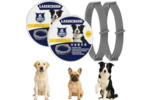 LAXISCREED 2 Pack Dog Collars with Natural Essential Oils – 16-Month Protection, Waterproof & Adjustable, Helps Prevent Infections, Safe for Dogs Over 7 Weeks