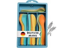 alldoro 60424 Besteck-Set Kinderküche, 17-TLG. Spielbesteck mit Messer, Gabel, Löffel & Besteckkasten, Zubehör ab 3 Jahren, Indoor & Outdoor