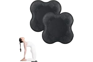 Heyumybit Tapis Antidérapant Noir,2 Pièces Genouillère de Yoga,Coussin De Genou Pad,Support pour Pilates,Résistant à l'usure Protège Les Genoux pour Yoga Gymnastique Pilates
