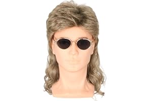 LeMarnia Männer oder Frauen Perücken Goldbraun 80s Mullet Schmutzige Perücke Halloween Kostüm Mode Perücken Kostüm Party Zubehör Perücke（6-613）